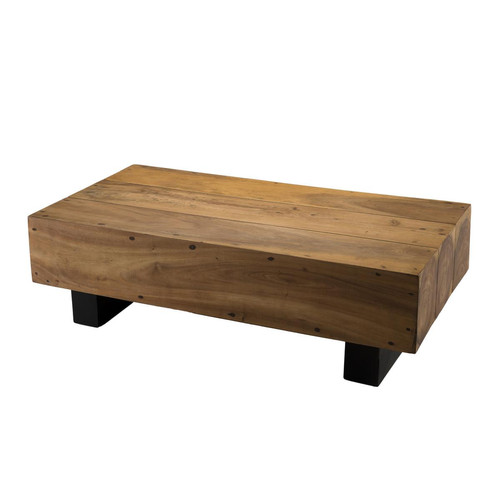 Table basse poutres 120x60cm bois Suar SOFIA - Macabane - Table d appoint bois