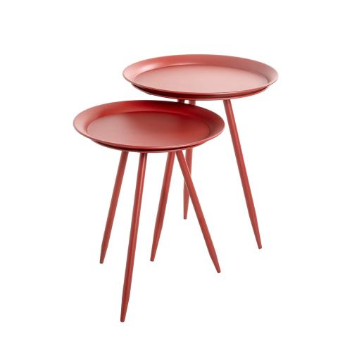 Table d'appoint en métal laqué rouge modèle mini - 3S. x Home - Table d appoint metal